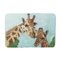 Esteira de banho do girafa do Mama e do bebê