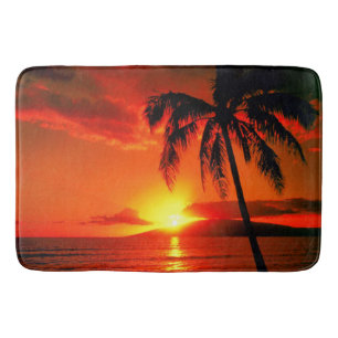 Tapete De Banheiro Esteira de banho/por do sol tropical
