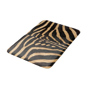 Tapete De Banheiro Esteira do banheiro da pele da zebra do falso