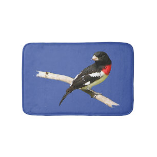 Tapete De Banheiro Esteiras de banho do pássaro do Grosbeak do
