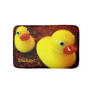 Tapete De Banheiro Esteiras de banho dos patos de Brown e de amarelo