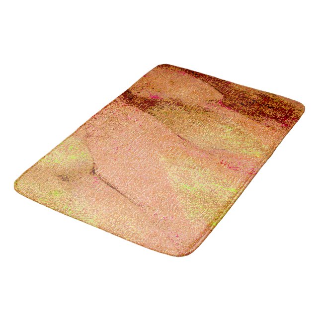 Tapete De Banheiro Estilo de couro enrugado com tinta vestida, salmão (Angulado)