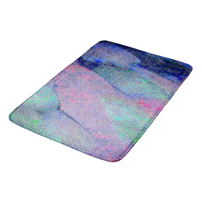 Tapete De Banheiro Estilo de couro rugoso com tinta vestida, tons azu (Angulado)