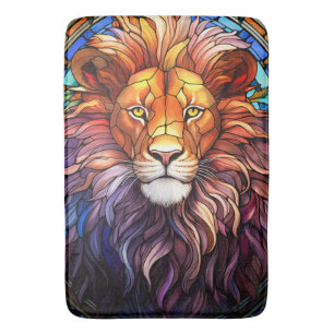 Tapete De Banheiro Estilo de Tiffany, Lion Majestésico