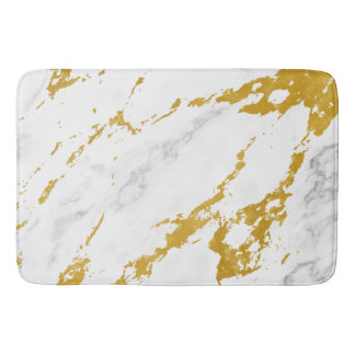 Tapete De Banheiro Estilo Marble Elegante6 - Dourado e Branco