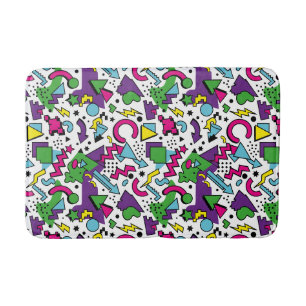 Tapete De Banheiro Estilo Memphis Verde Turquesa Roxo Retro dos Anos