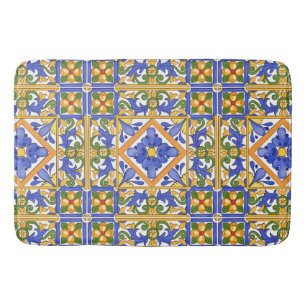 Tapete De Banheiro Estilo siciliano,majolica,verão,padrão colorido