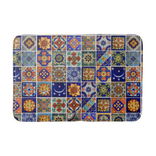 Tapete De Banheiro Estilo Sudoeste Talavera Imagem Azulejo Bath Mat