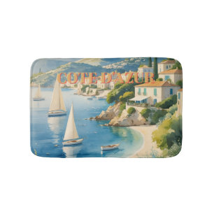 Tapete De Banheiro Estilo Vintage Cote D'Azur Viagem francês