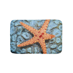 Tapete De Banheiro Estrela do mar em um coral com Polips