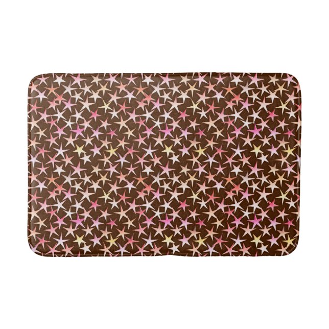 Tapete De Banheiro Estrelas satíricas, cor-de-rosa com chocolate (Frente)