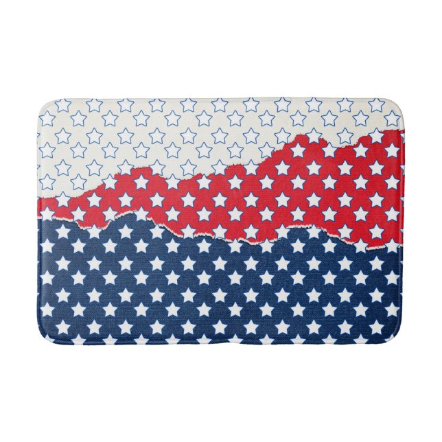 Tapete De Banheiro Estrelas Vermelhas, Brancas e Azuis (EUA) (Estados (Frente)