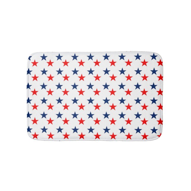 Tapete De Banheiro Estrelas vermelhas e azuis patrióticas (frente)