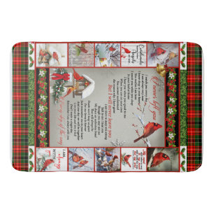 Tapete De Banheiro Eu Nunca Deixei Você, Cardeal De Natal Quilt Blan