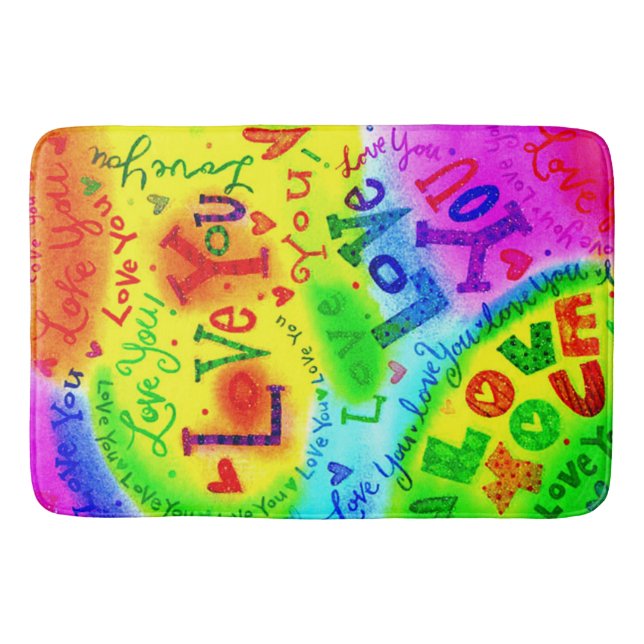 Tapete De Banheiro EU TE AMO Pintando (Frente)