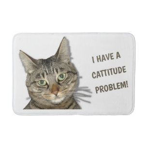 Tapete De Banheiro Eu tenho um problema de cattitude!