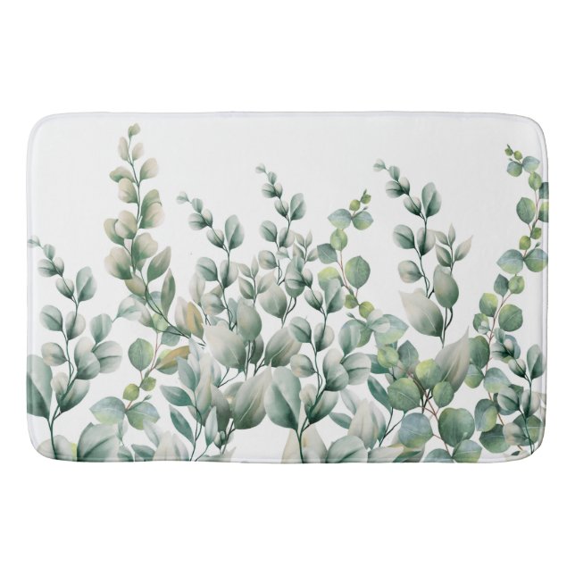 Tapete De Banheiro Eucalyptus Leaf verde (Frente)