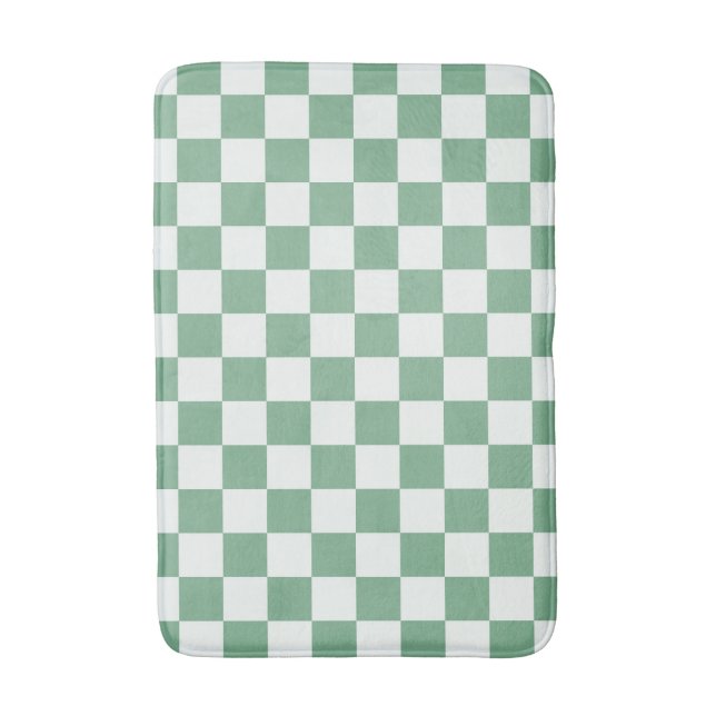 Tapete De Banheiro Eucalyptus mist checkerboard pattern (Frente Vertical)