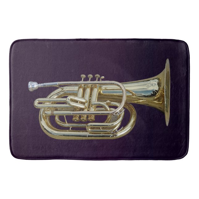 Tapete De Banheiro Euphonium de latão de ouro (Frente)