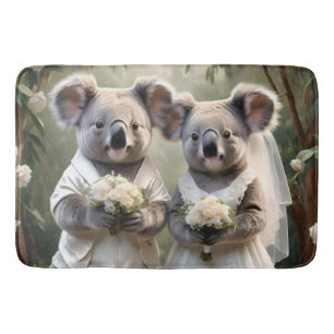 Tapete De Banheiro "Evergreen Vows: um casamento Koala em branco"
