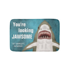 Tapete De Banheiro Excelente White Shark Funny Jawsome Pun Personaliz