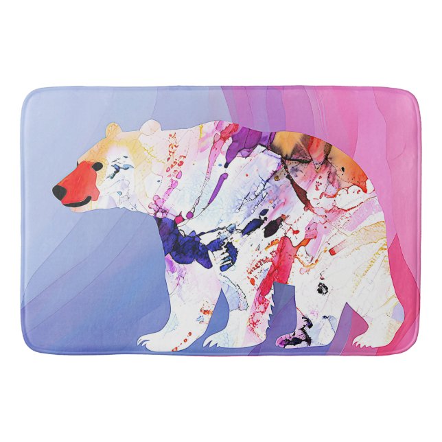 Tapete De Banheiro Explorador Ártico Pastel em Aquarela (Frente)