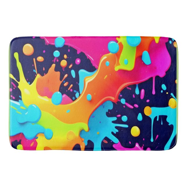 Tapete De Banheiro Explosão de pintura neon (Frente)