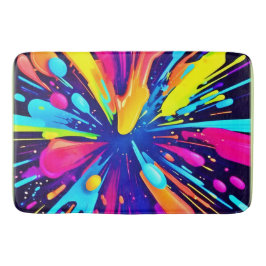 Tapete De Banheiro Explosão de pintura neon na Canvas escura