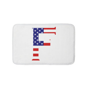 Tapete De Banheiro F Monograma sobreposto à bandeira dos EUA