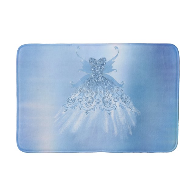 Tapete De Banheiro Fada Wing Ice Gown | Sheen Iridescente Azul-Geado (Frente)