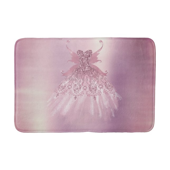 Tapete De Banheiro Fairy Wing Mauve Gown | Luxurioso Pink Sheen (Frente)