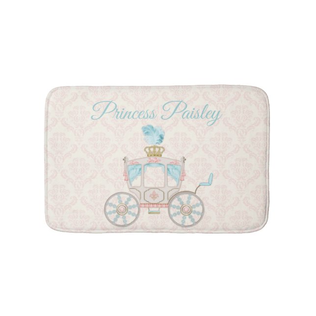 Tapete De Banheiro Fairytale Princesa Carruagem Esmagando Ivory Aqua (frente)