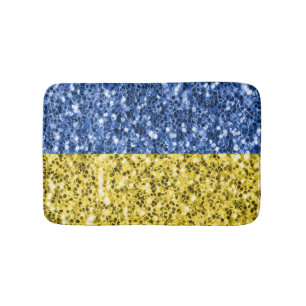 Tapete De Banheiro Faíscas de brilho azul amarelo da bandeira da Ucrâ