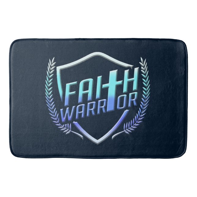 Tapete De Banheiro Faith Warrior Christian Blue Purple Ombre (Frente)