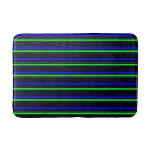 Tapete De Banheiro Faixa Verde Azul Preta