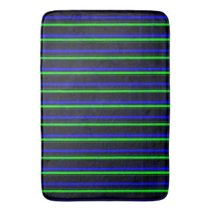 Tapete De Banheiro Faixa Verde Azul Preta
