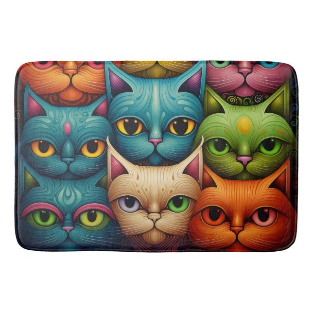Tapete De Banheiro Família Artsy Cat (Frente)