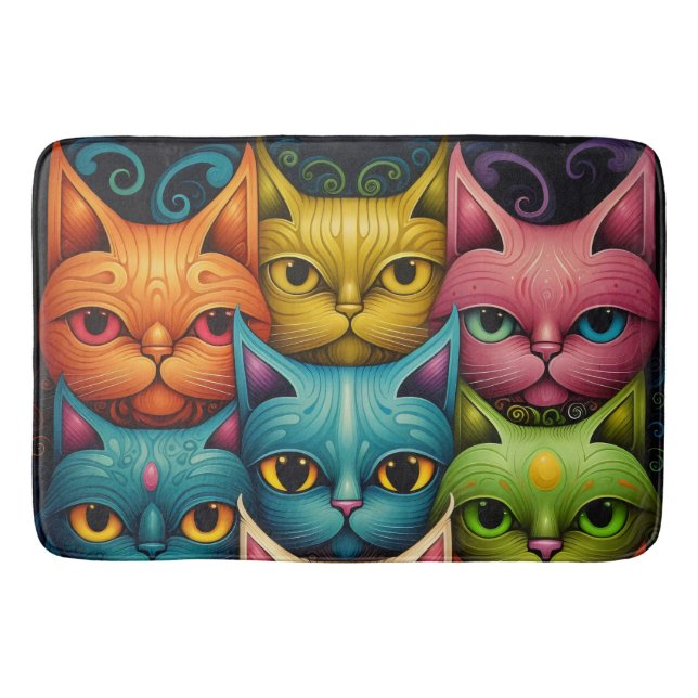 Tapete De Banheiro Família Artsy Cat (Frente)