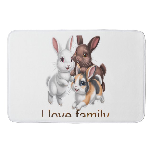 Tapete De Banheiro Família de coelhos  (Frente)