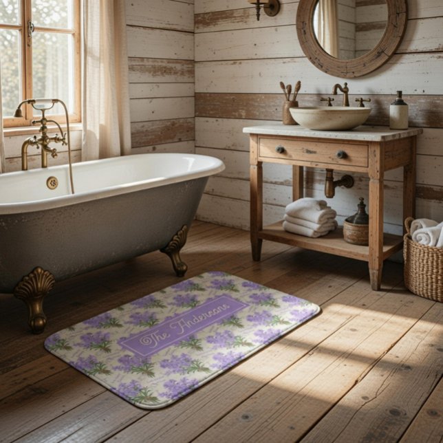 Tapete De Banheiro Familyname Provence Lavender Bunches  (Criador carregado)