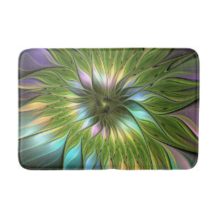 Tapete De Banheiro Fantasia Colorida Luminosa Flores Arte Fractal