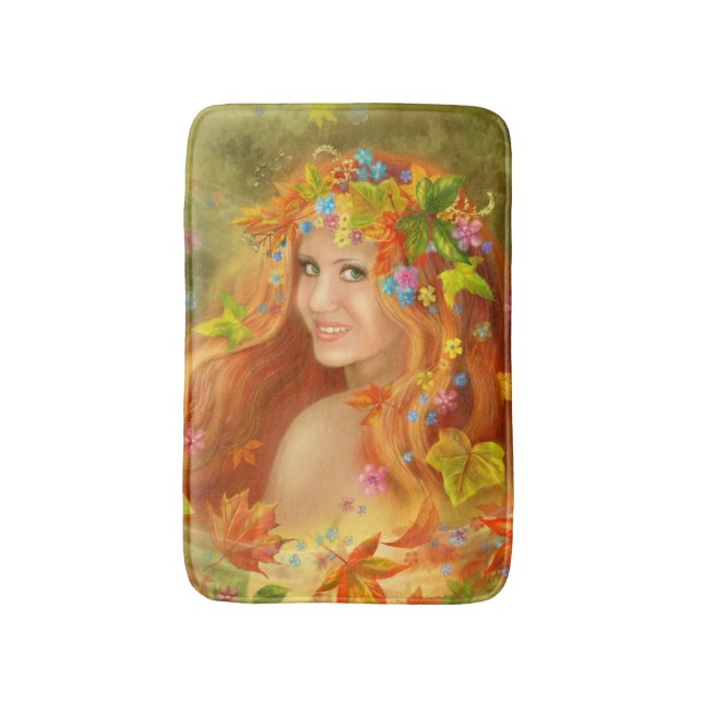 Tapete De Banheiro Fantasia Linda fada no outono. natureza (Frente Vertical)