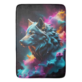 Tapete De Banheiro Fantasia Surreal Cósmica Wolf Paint Abstrato Art