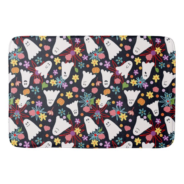 Tapete De Banheiro Fantasmas e Flores (Frente)