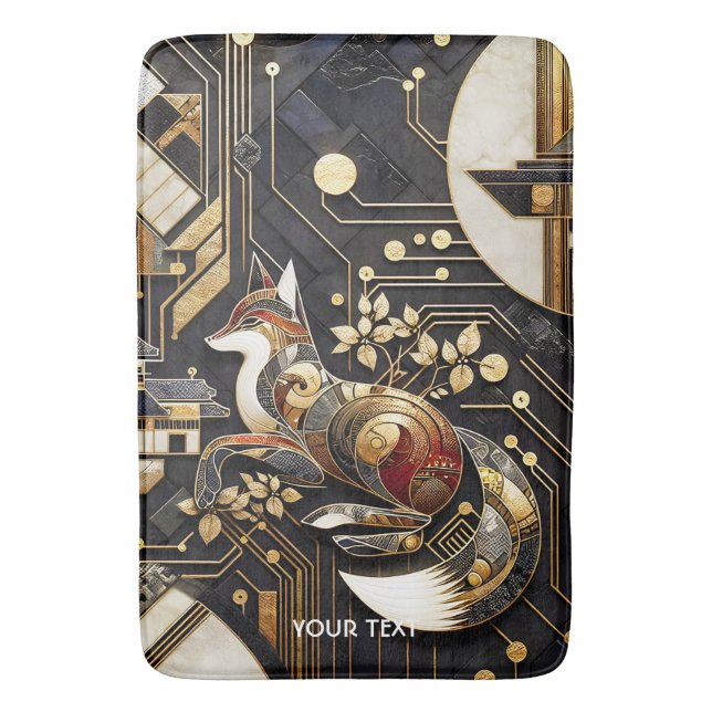 Tapete De Banheiro Fantasy Abstrato Fox Art (Frente Vertical)
