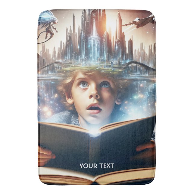 Tapete De Banheiro Fantasy Cute Boy City Book (Frente Vertical)