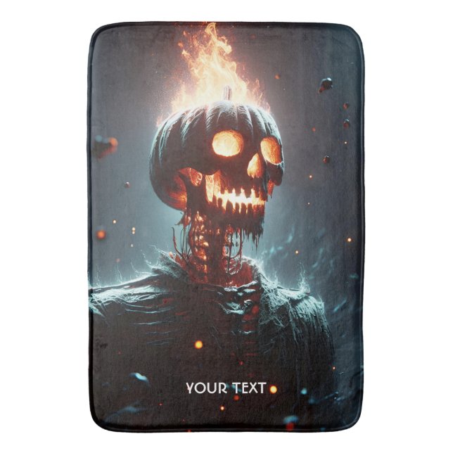 Tapete De Banheiro Fantasy Cute Lanterna Pumpkin Halloween (Frente Vertical)