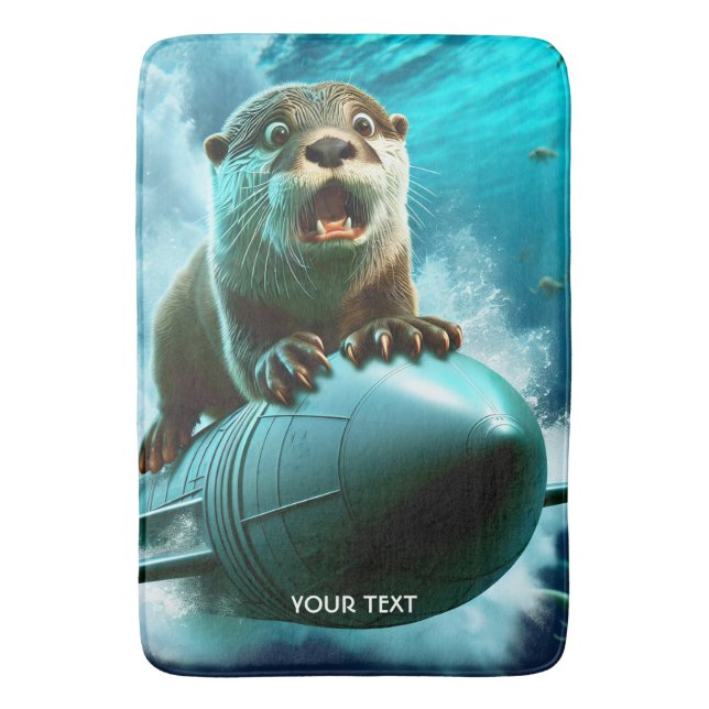 Tapete De Banheiro Fantasy Cute Otter Torpedo Sea (Frente Vertical)
