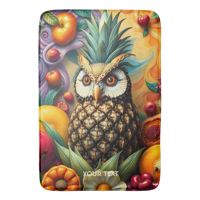 Tapete De Banheiro Fantasy Cute Serene Pineapple Owl (Frente Vertical)