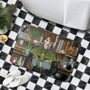 Tapete De Banheiro Fantasy Wizard Livros Poções de Dragões